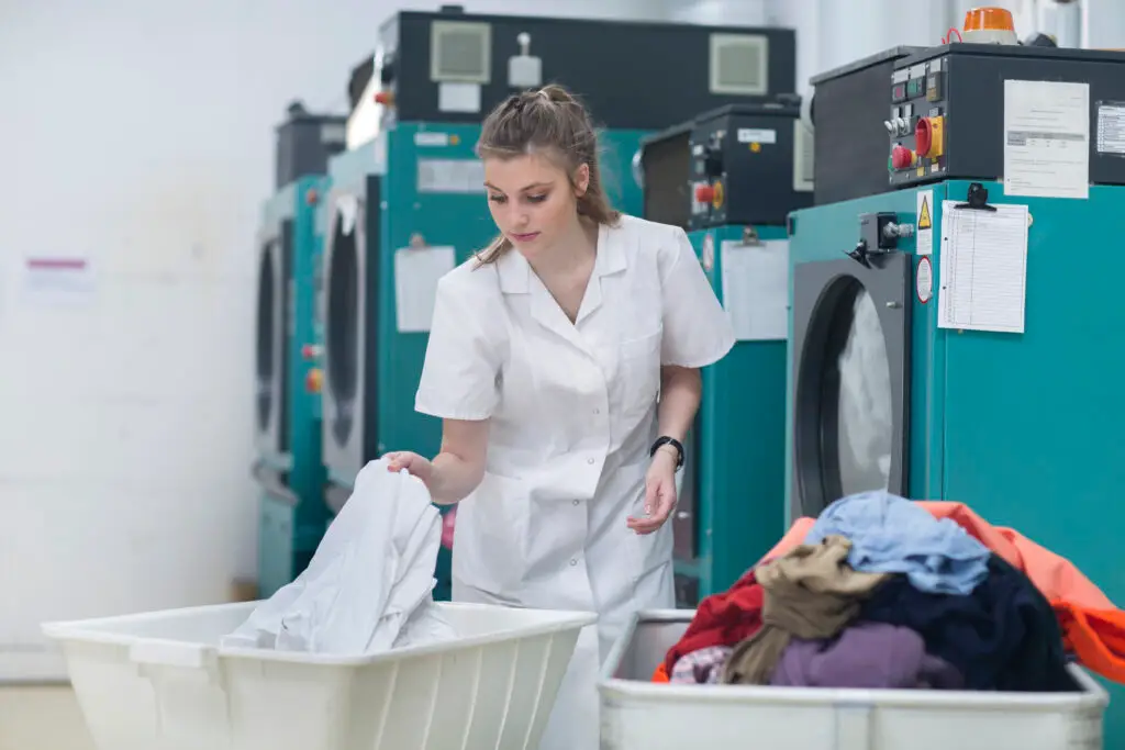 Woman working in laundry